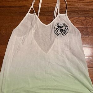 PINK Victoria's Secret White and Light Green Camisole